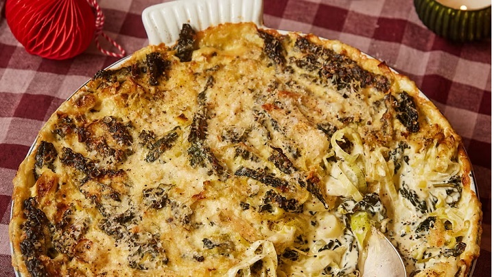 طرز تهیه گراتن کلم سیاه، تره فرنگی، کلم بروکسل