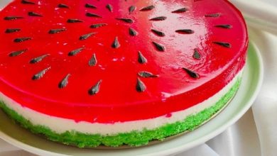 طرز تهیه چیزکیک هندوانه یلدایی+ نکات و فوتوفن ها