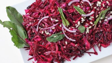 طرز تهیه سالاد لبو و کلم قرمز برای شام + نکات و فوت‌وفن‌ ها