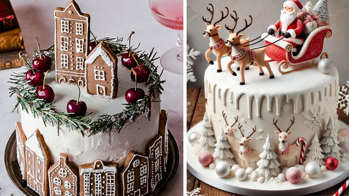 ایده‌هایی برای تزیین کیک کریسمس در خانه