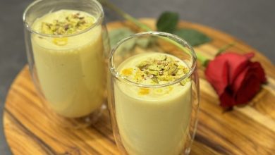 طرز تهیه شیر پسته زعفرانی + نکات و فوت‌وفن‌ های غلیظ شدن