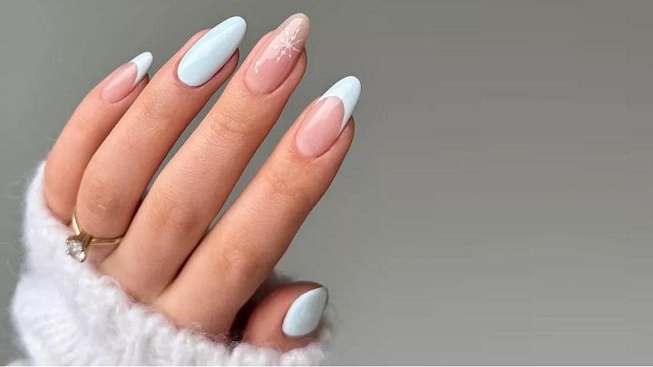 طرح برفی مینیمالیستی برای ناخن