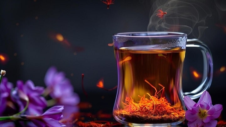 مراحل طرز تهیه دمنوش گلبرگ زعفران با طعم‌دهنده‌های مختلف