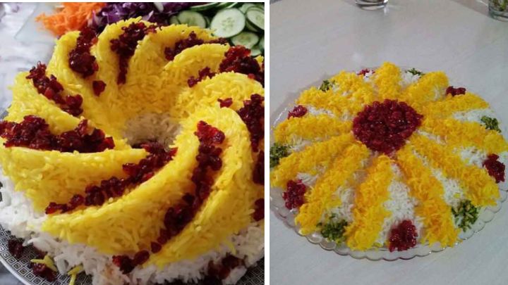 تزیین برنج زعفرانی برای پذیرایی از مهمانان ویژه تزیین برنج زعفرانی برای پذیرایی از مهمانان ویژه