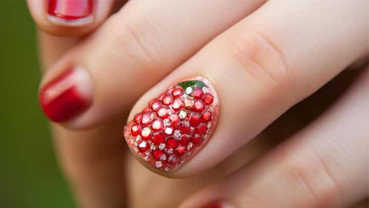 ناخنهایی به زیبایی انار: جذاب و چشمنواز