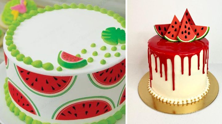 ایده تزیین کیک یلدا با تم هندوانه ایده تزیین کیک یلدا با تم هندوانه