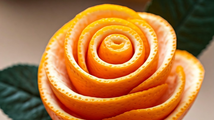 نحوه ساخت گل رز با پوست پرتقال نحوه ساخت گل رز با پوست پرتقال