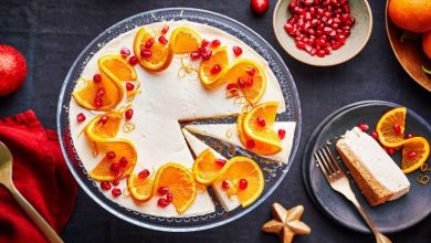 طرز تهیه چیزکیک پرتقال و انار یلدایی