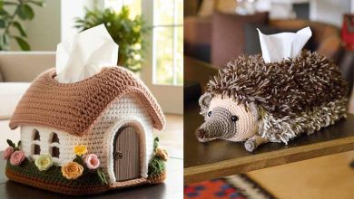 جا دستمال کاغذی بافتنی فانتزی؛ کاربردی و زیبا