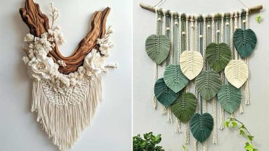 40 مدل شیک و مدرن دیوارکوب‌‌های مکرومه