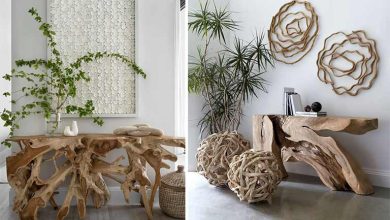 جدیدترین مدل‌های میز کنسول‌ تنه درخت؛ ترند 2025