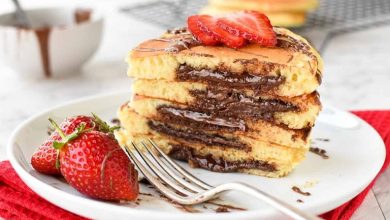 طرز تهیه پنکیک مغزدار شکلاتی+ نکات و فوت‌وفن ها