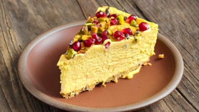 طرز پخت کامل چیزکیک زعفرانی