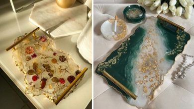 32 مدل سینی رزینی دسته طلایی؛ ترند 1404