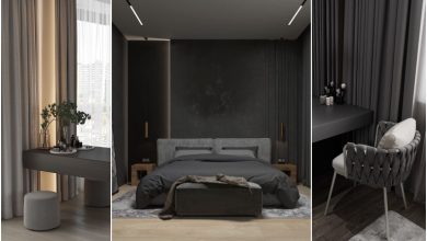 اتاق خواب شیک و امروزی برای نوروز ۱۴۰۴ با تم خاکستری