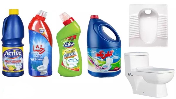 پاککننده و سفیدکننده برای تمیز کردن کاسه توالت پاککننده و سفیدکننده برای تمیز کردن کاسه توالت