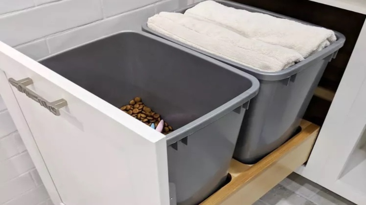 برای چیدمان رختخواب از سطلهای بزرگ استفاده کنید برای چیدمان رختخواب از سطلهای بزرگ استفاده کنید