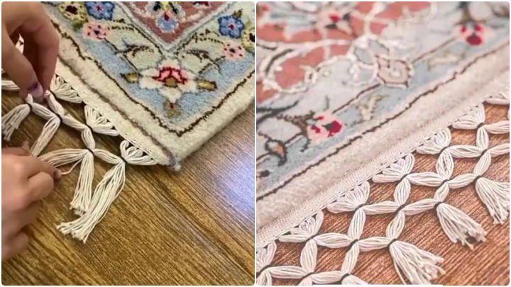 گره پنجرهای برای تزیین ریشه فرش گره پنجرهای برای تزیین ریشه فرش