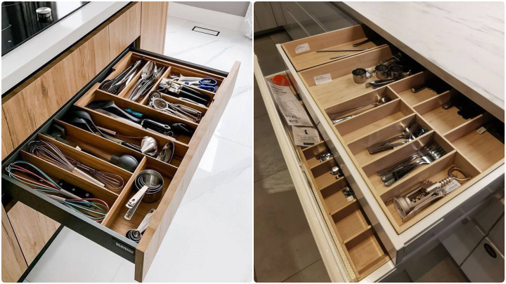 چیدمان خلاقانه کشو آشپزخانه برای دسترسی سریعتر چیدمان خلاقانه کشو آشپزخانه برای دسترسی سریعتر