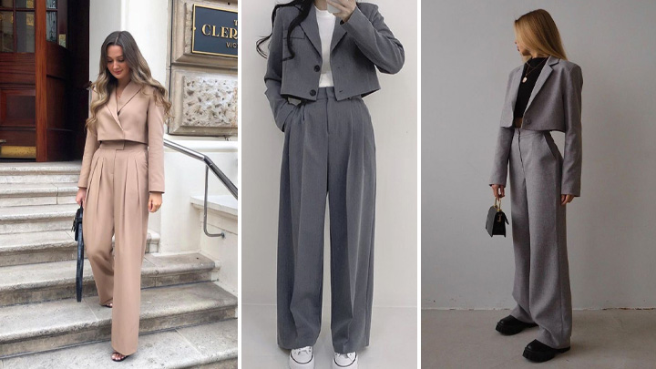 کت کوتاه و شلوار دمپا؛ استایل نیمه رسمی زنانه ترند نوروز ۱۴۰۴