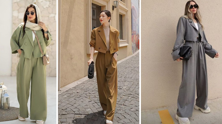 کت کوتاه و شلوار دمپا؛ استایل زنانه ترند نوروز ۱۴۰۴