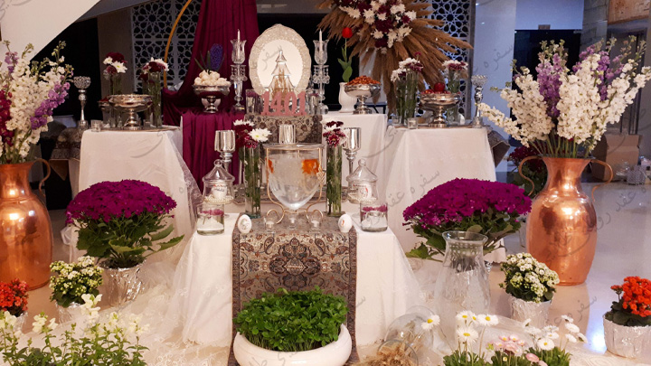 هفت سین با ظروف کریستال لاکچری