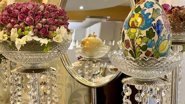 ایده هفت سین با ظروف کریستال لاکچری