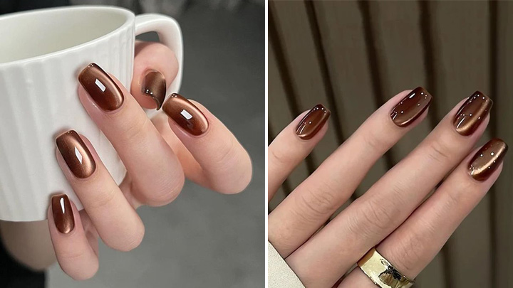 ناخن با طرح چشم گربه‌ای