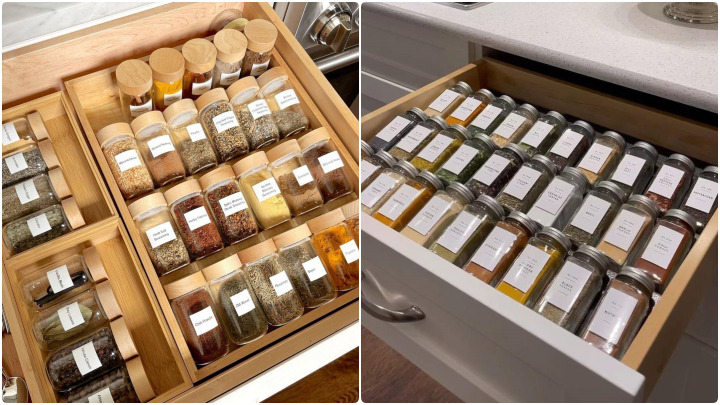 چیدمان کشو آشپزخانه با استفاده از برچسب نوشته دار برای دسترسی سریعتر چیدمان کشو آشپزخانه با استفاده از برچسب نوشته دار برای دسترسی سریعتر