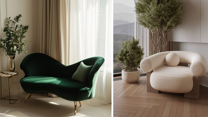 مبل‌ هندسی سبز