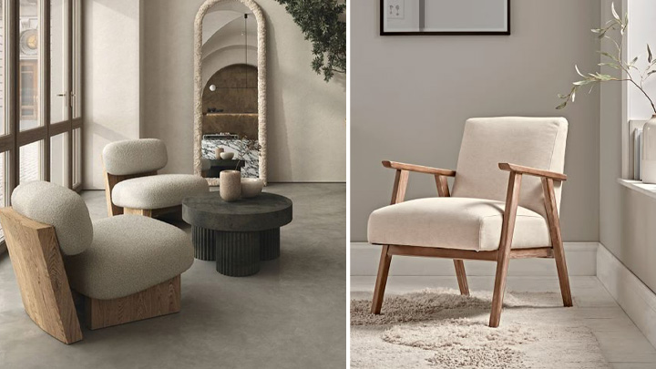 مبل مینیمال چوبی شیری