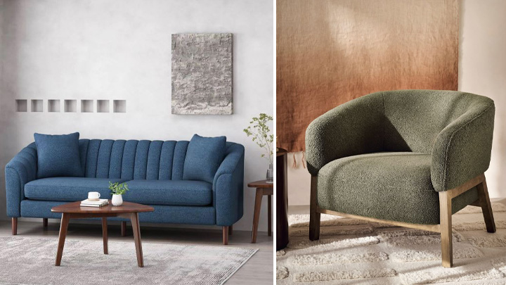 مبل مینیمال چوبی سبز آبی مبل مینیمال چوبی سبز آبی