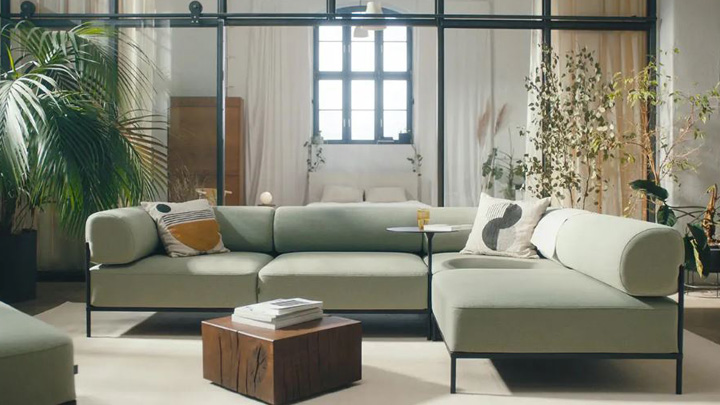 مبل‌های ال شکل رنگ سبز