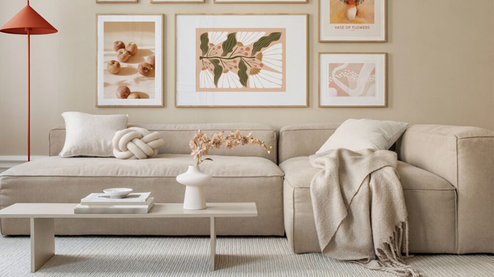 مبل‌های ال شکل رنگ روشن