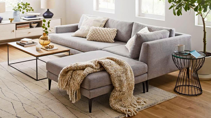 مبلهای ال شکل طوسی کرم مبلهای ال شکل طوسی کرم