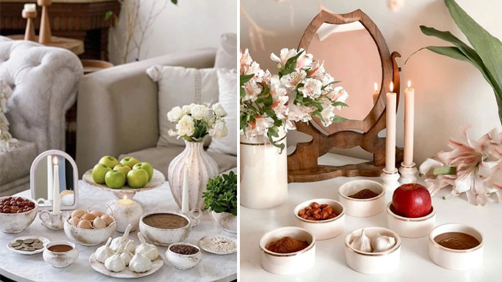 چیدن هفت سین با رنگ‌های خنثی