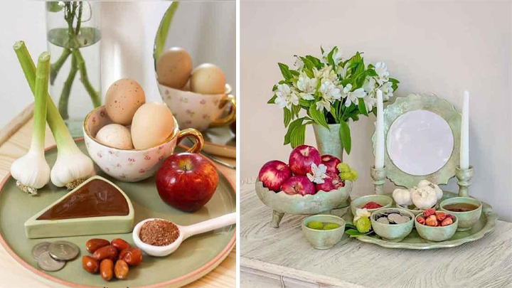 هفت سین سفالی سبز