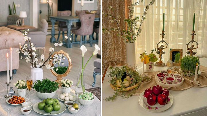 هفت سین به رنگ طلایی و نقره‌ای