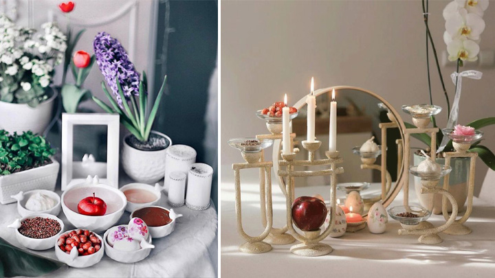 چیدن هفت سین با رنگ‌ کرم