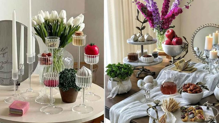 چیدن هفت سین شیشه ای