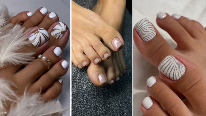 ناخن پای ساده اما مجلل با طراحی نود