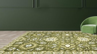 ایده های ست کردن دکوراسیون منزل با فرش سبز