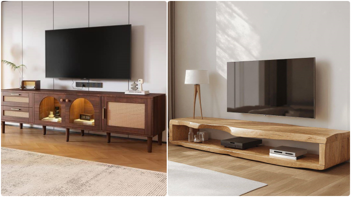 میز تلویزیون چوبی طرحدار