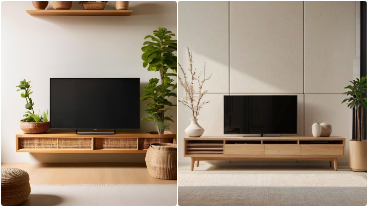 میز تلویزیون چوبی شیک و ساده