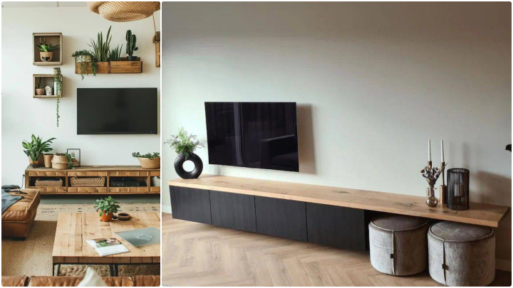 میز تلویزیون چوبی شیک بزرگ