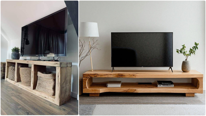 میز تلویزیون چوبی محکم قطور