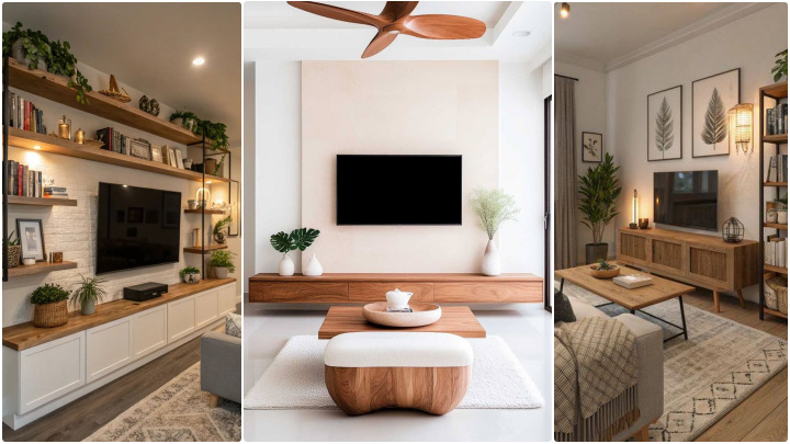 میز تلویزیون چوبی شیک رنگ نود