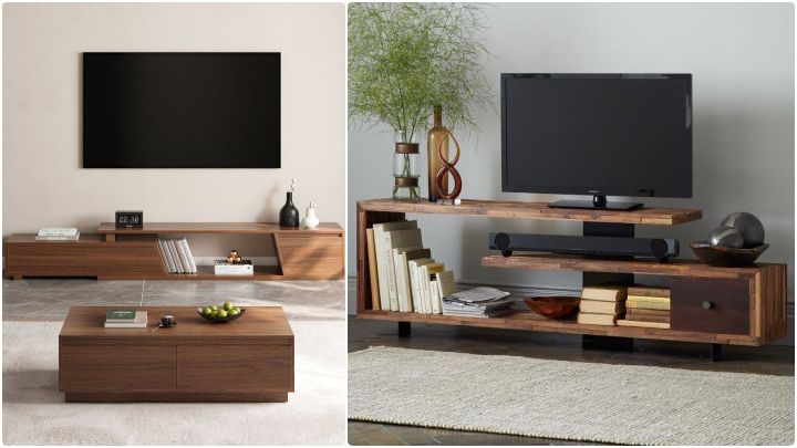 میز تلویزیون چوبی محکم و شیک