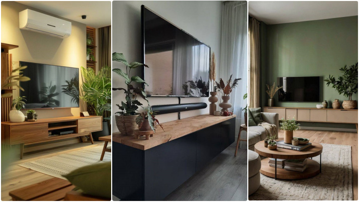 میز تلویزیون چوبی محکم و مینیمال