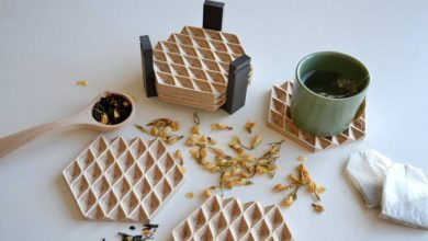 زیرلیوانیهای چوبی با طراحی مدرن و شیک